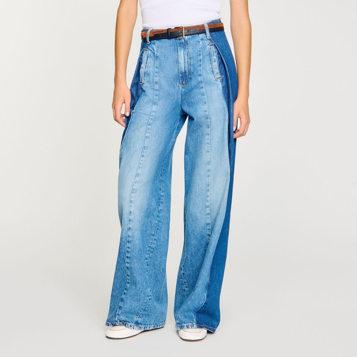 Jeans with contrasting panels | Sandro