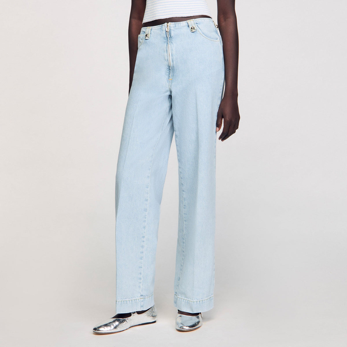 Faded wide-leg jeans | Sandro