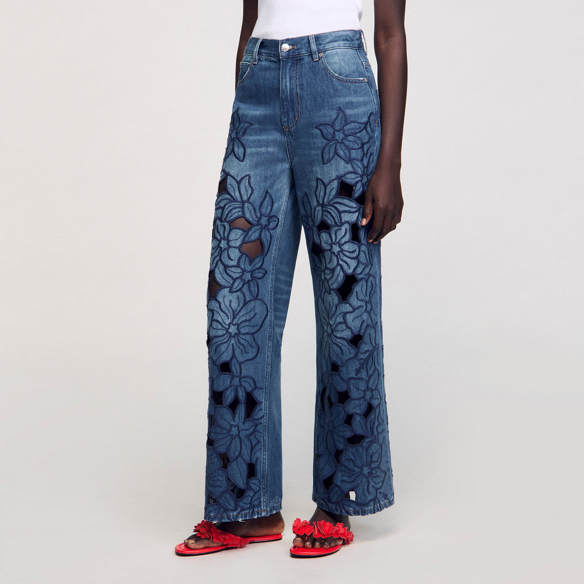 Embroidered jeans | Sandro