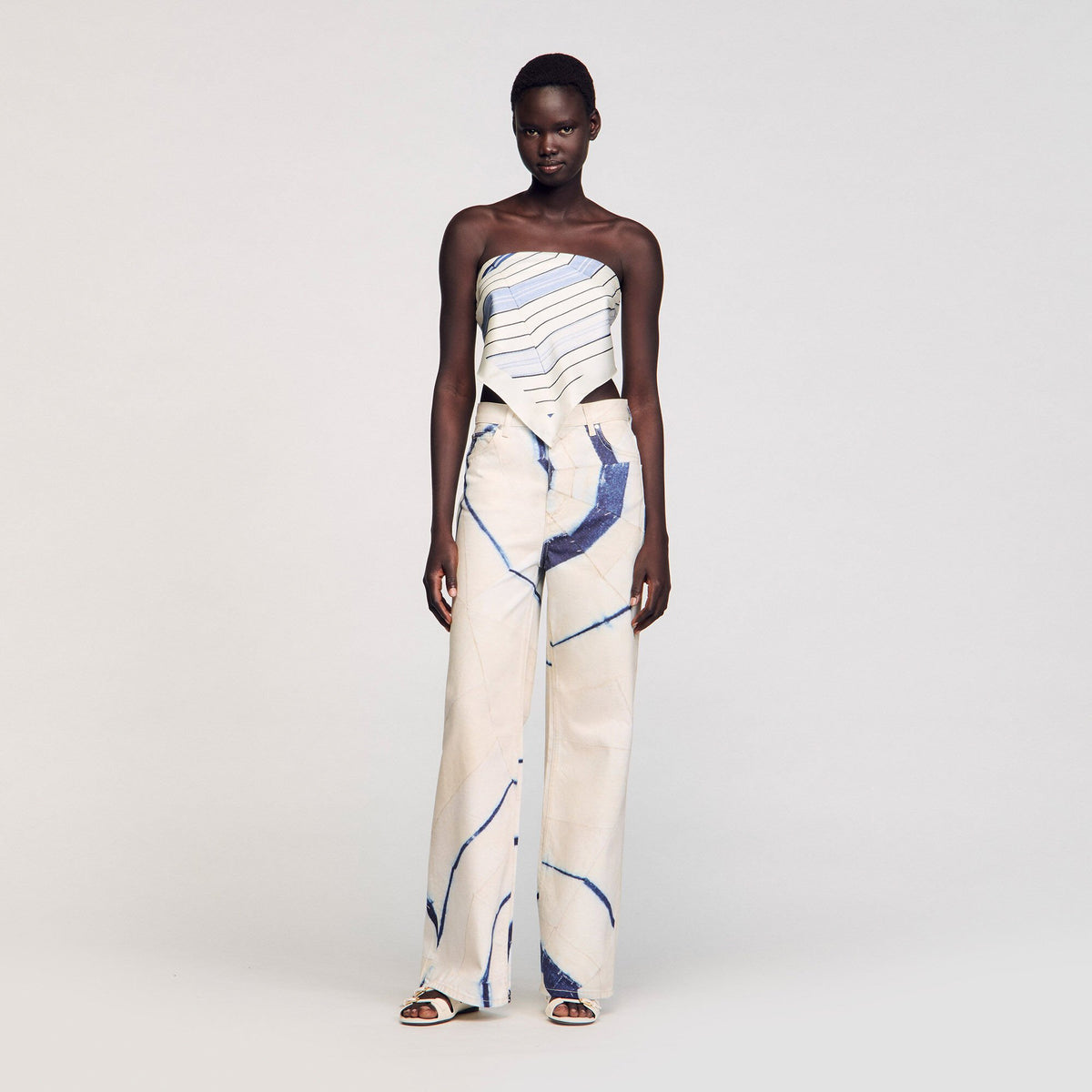 Wide-leg striped jeans | Sandro