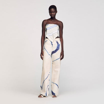 Wide-leg striped jeans | Sandro