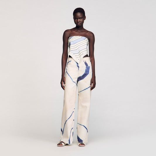 Wide-leg striped jeans | Sandro