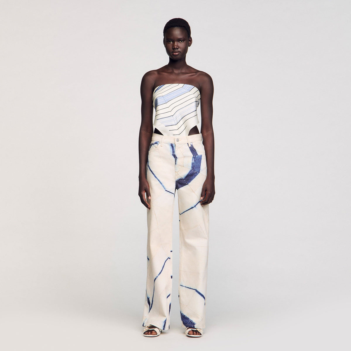 Wide-leg striped jeans | Sandro