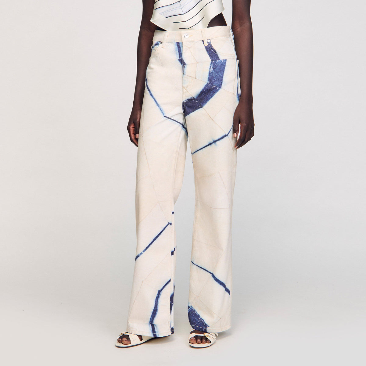 Wide-leg striped jeans | Sandro