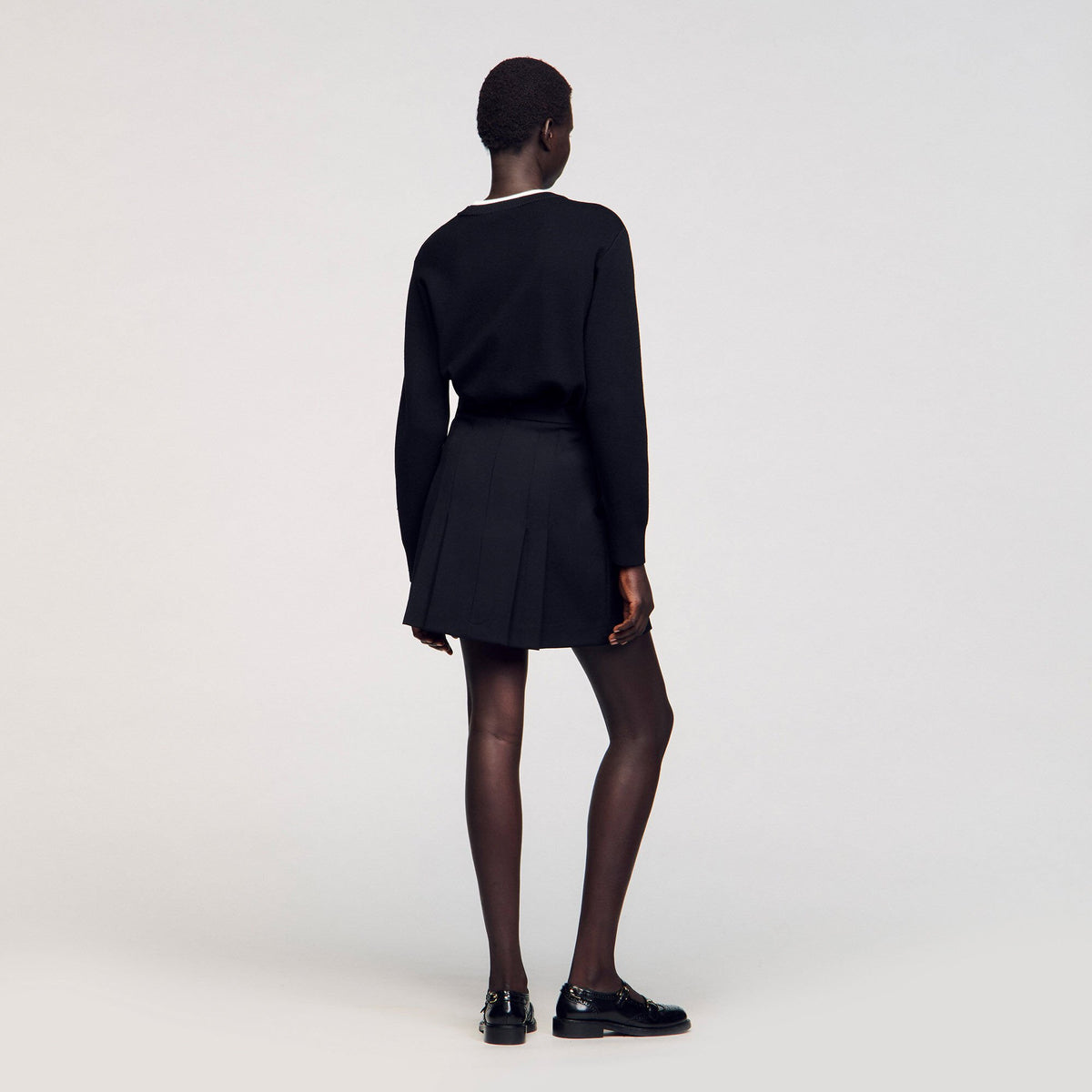 Mini skirt with stitched pleats | Sandro