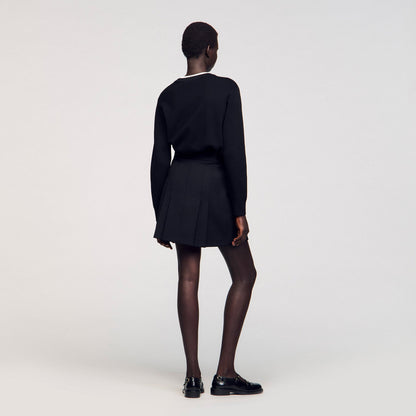 Mini skirt with stitched pleats | Sandro