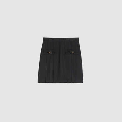 Mini skirt with stitched pleats | Sandro