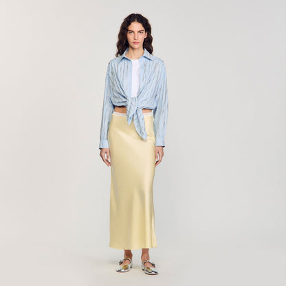 Maxi satin-effect skirt | Sandro