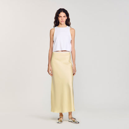 Maxi satin-effect skirt | Sandro