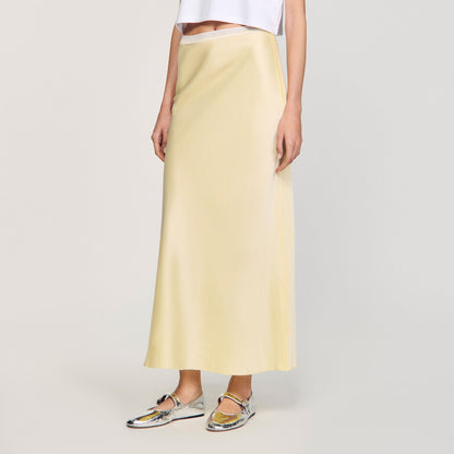 Maxi satin-effect skirt | Sandro