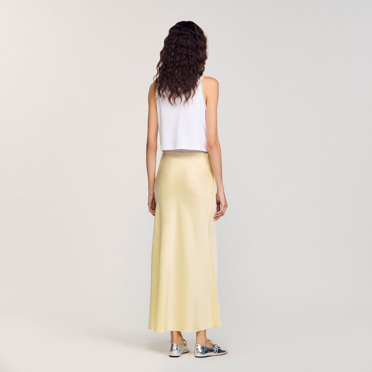 Maxi satin-effect skirt | Sandro