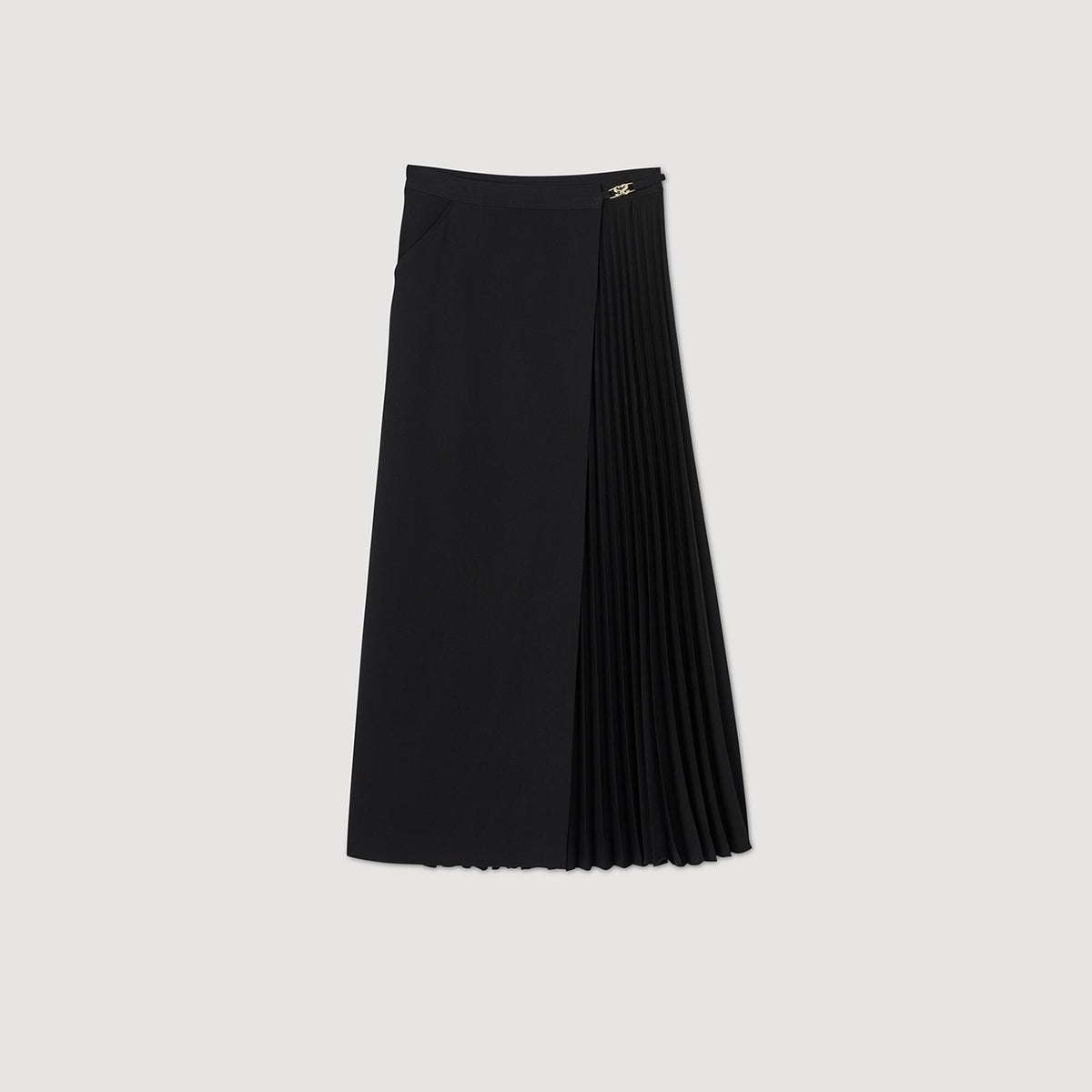 Curb chain buckle pleated skirt | Sandro