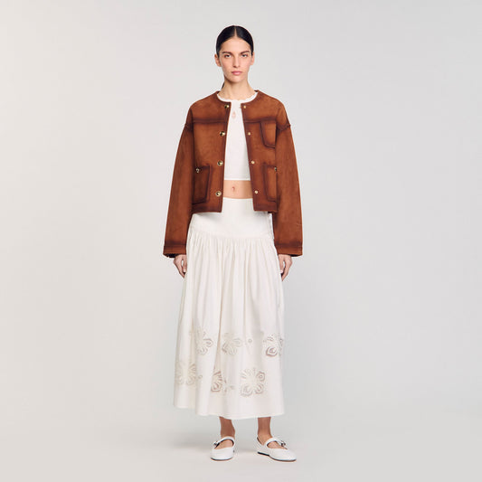 Maxi poplin skirt | Sandro