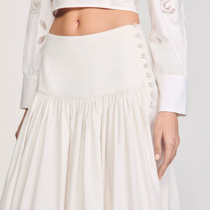 Maxi poplin skirt | Sandro