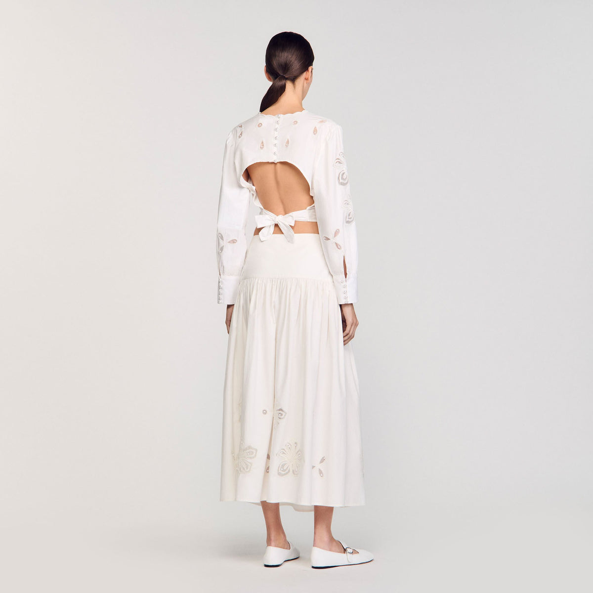 Maxi poplin skirt | Sandro