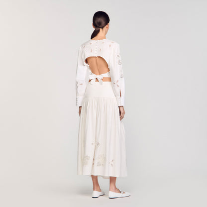 Maxi poplin skirt | Sandro