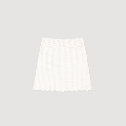 Mini pearl bead knit skirt | Sandro