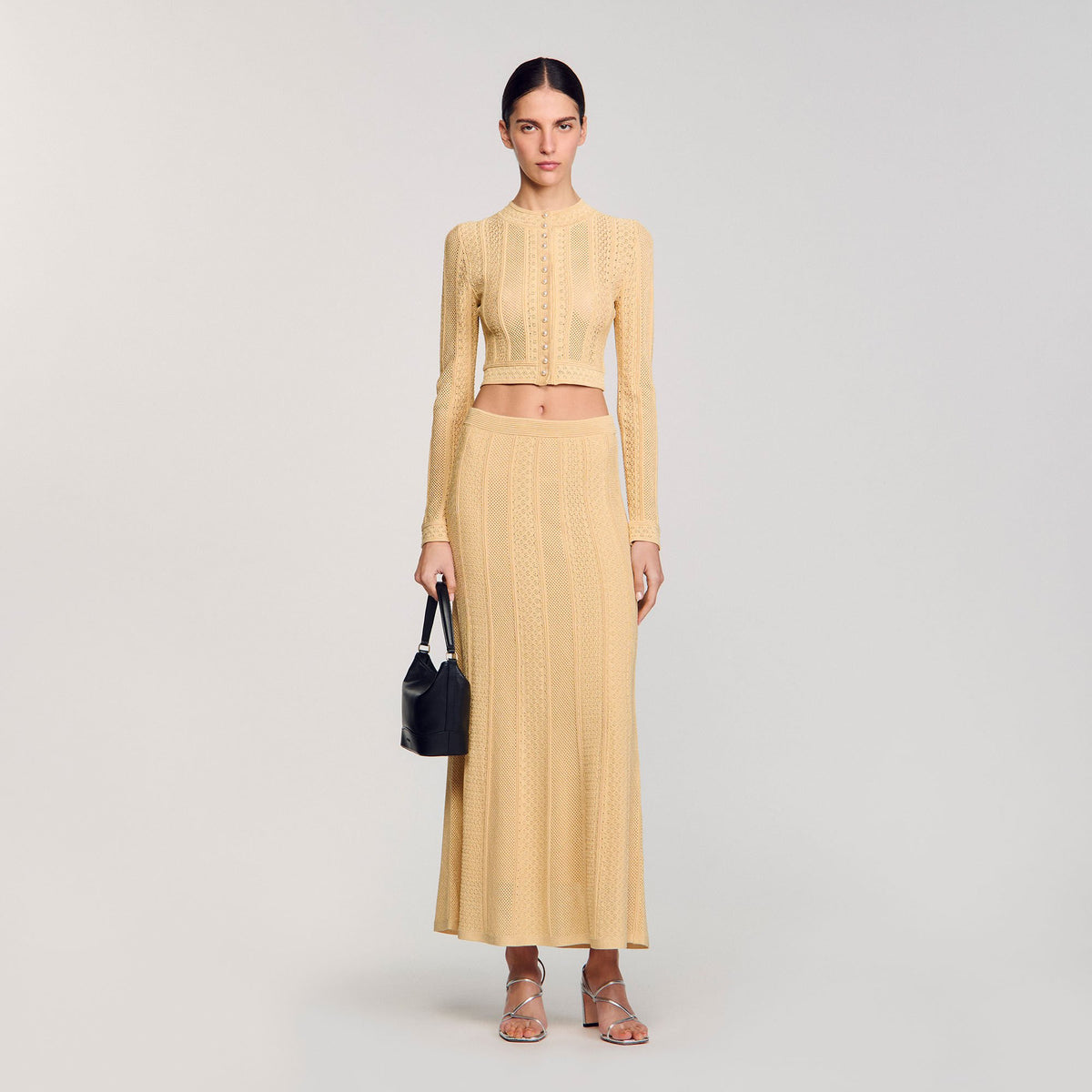 Pointelle knit maxi skirt | Sandro
