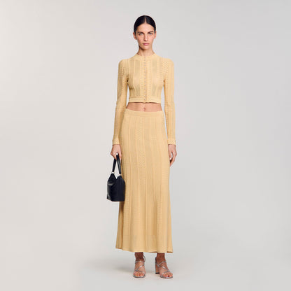 Pointelle knit maxi skirt | Sandro