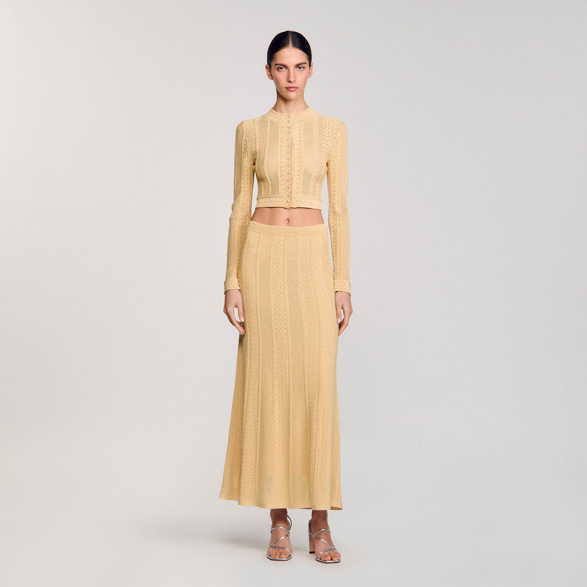 Pointelle knit maxi skirt | Sandro