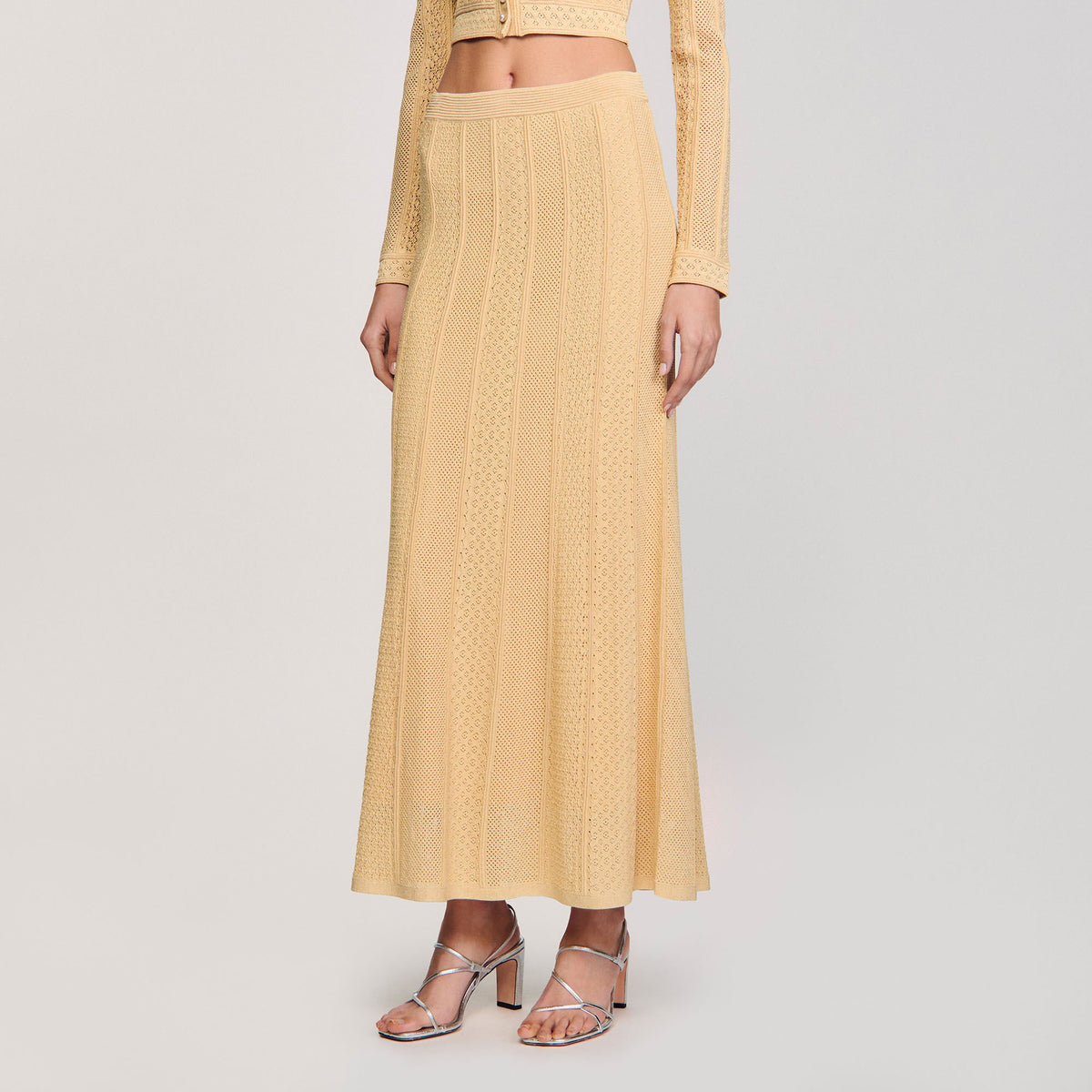 Pointelle knit maxi skirt | Sandro