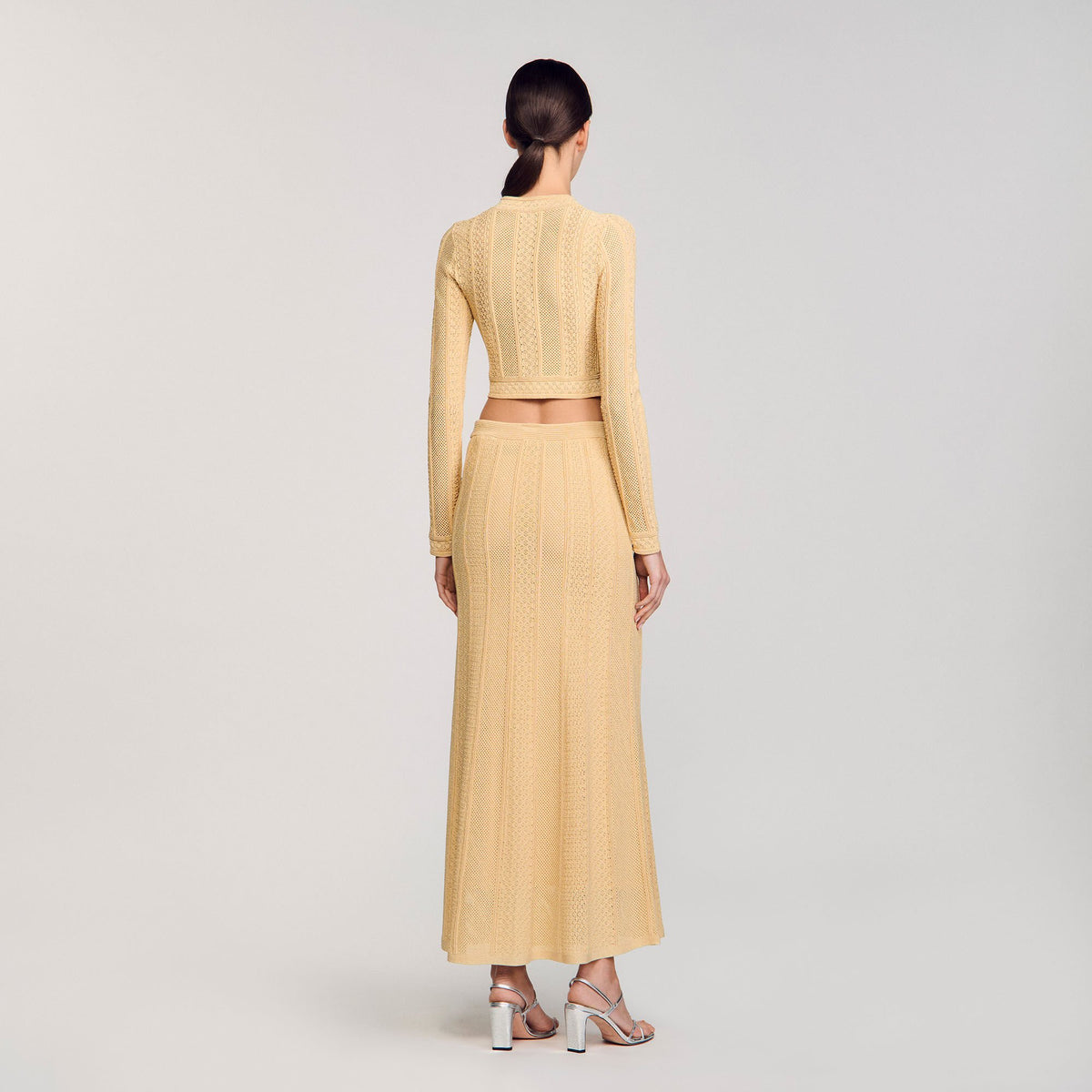 Pointelle knit maxi skirt | Sandro