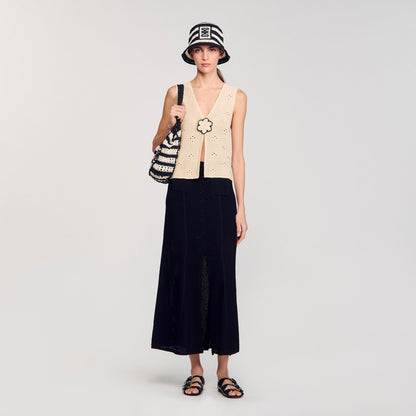 Maxi decorative knit skirt | Sandro