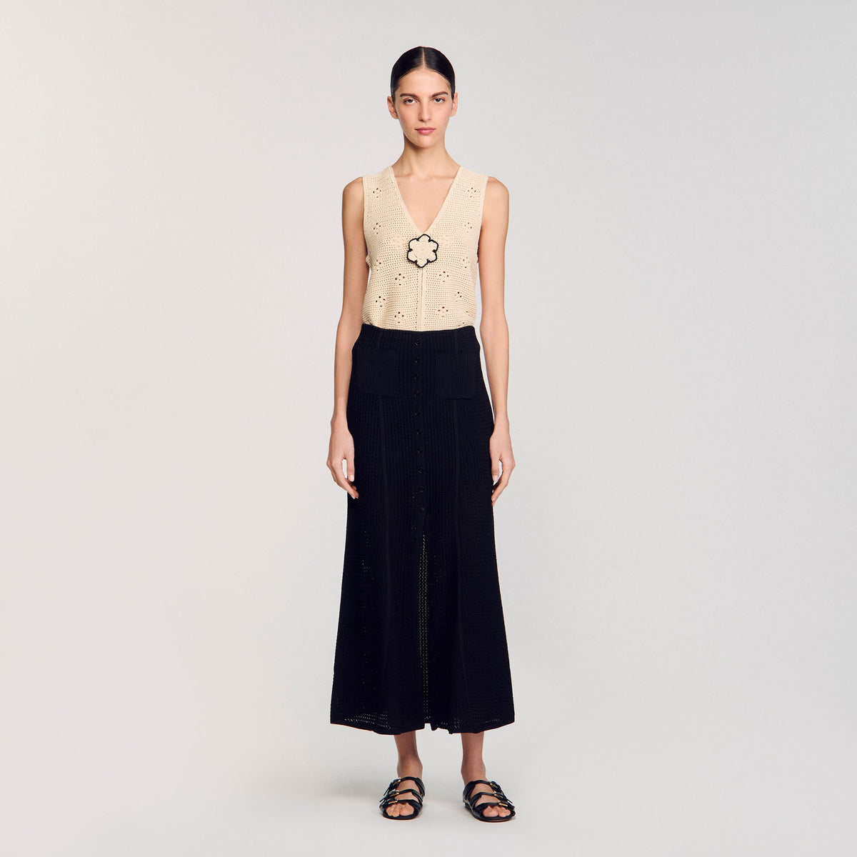 Maxi decorative knit skirt | Sandro