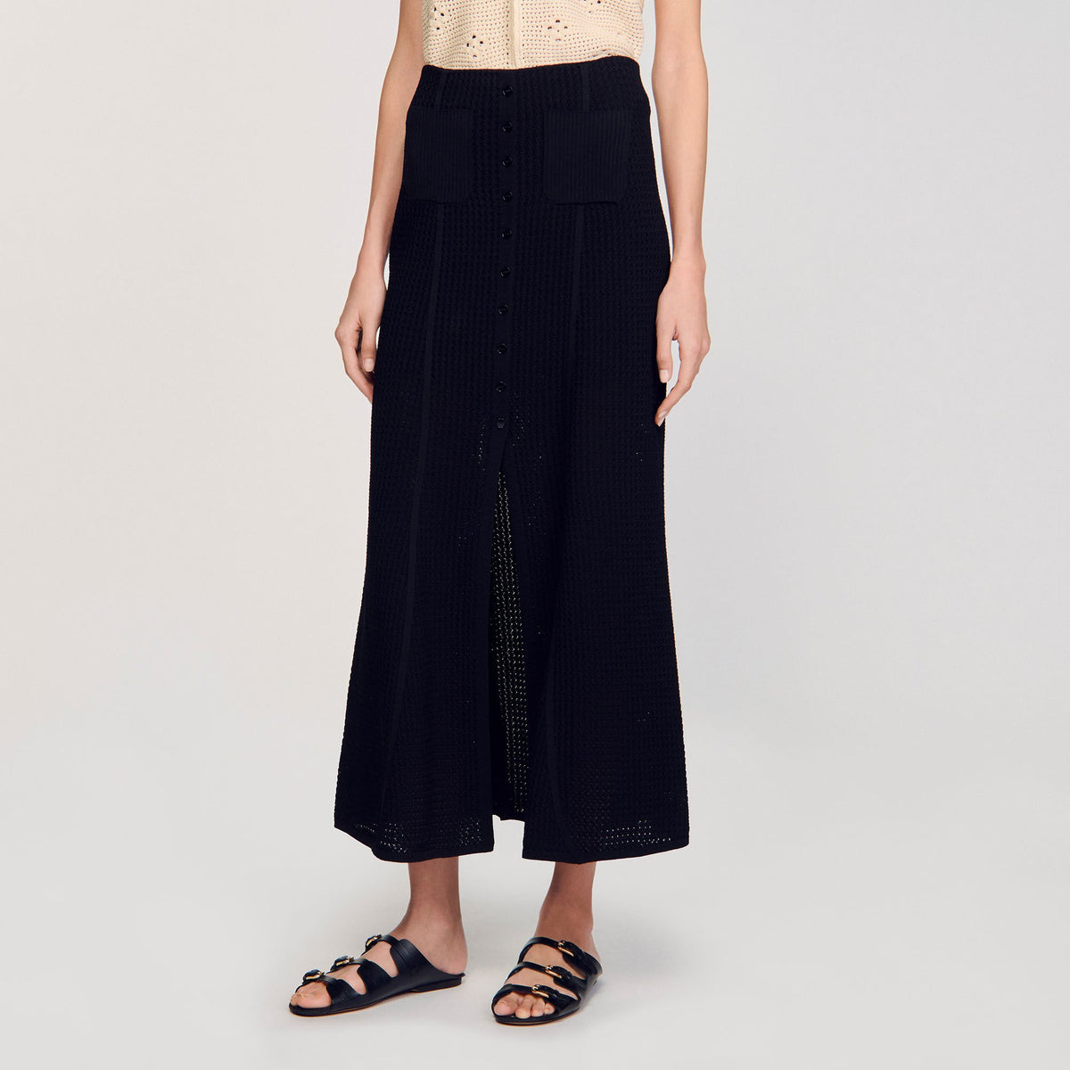 Maxi decorative knit skirt | Sandro