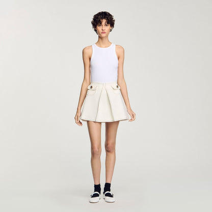 Mini box-pleated skirt | Sandro
