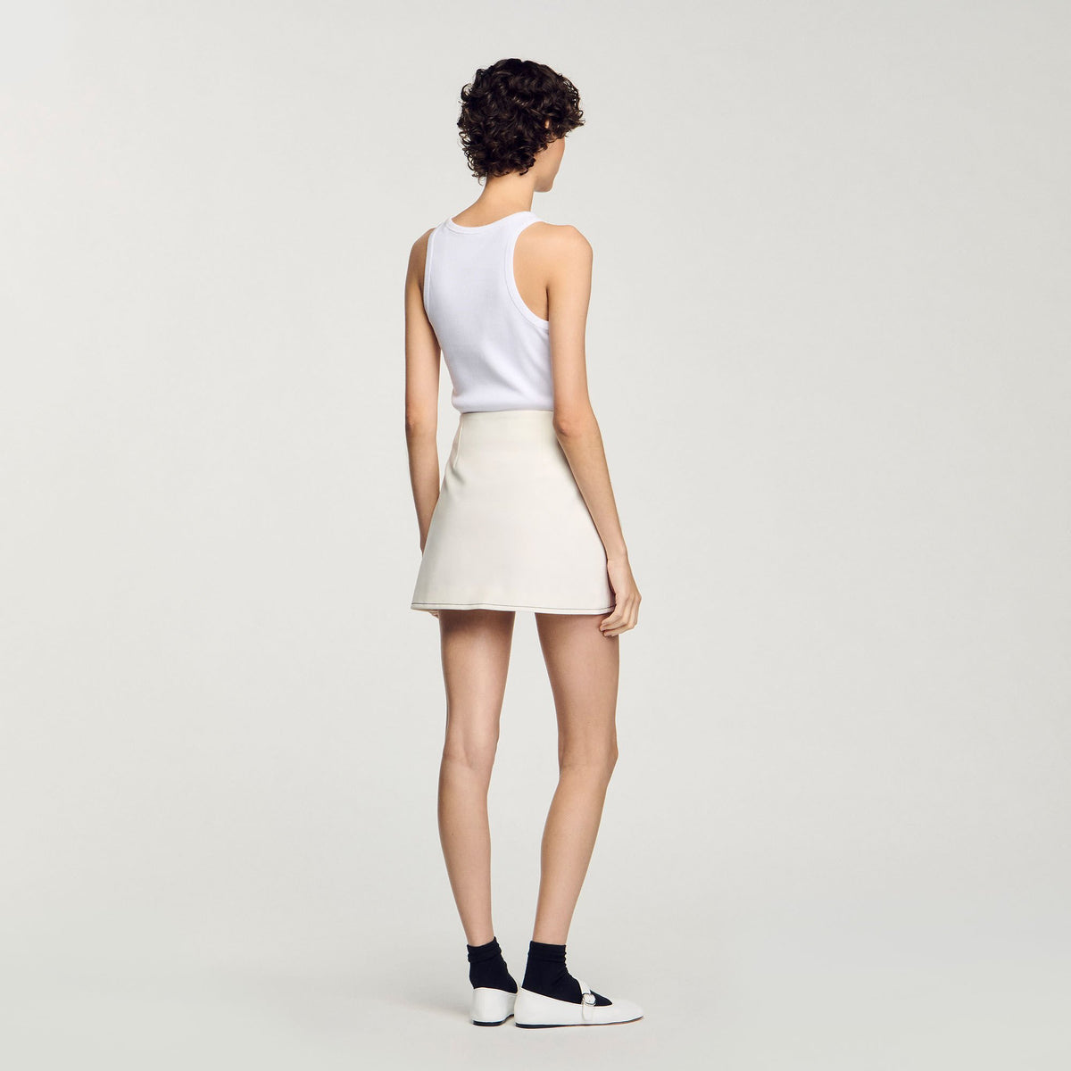 Mini box-pleated skirt | Sandro