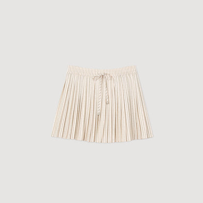 Rhinestone striped pleated skirt | Sandro
