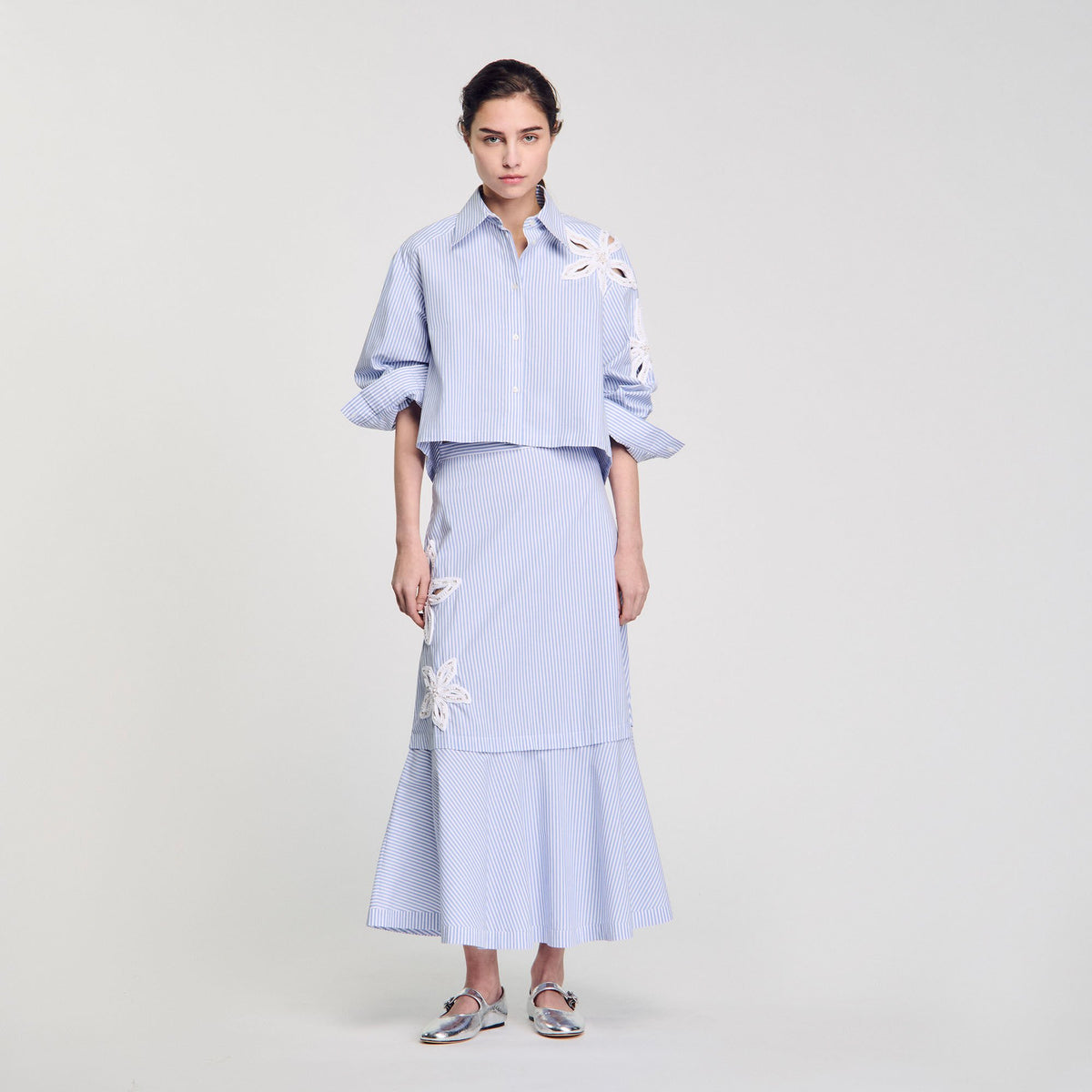 Maxi striped skirt | Sandro