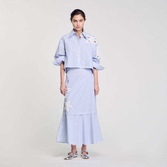 Maxi striped skirt | Sandro