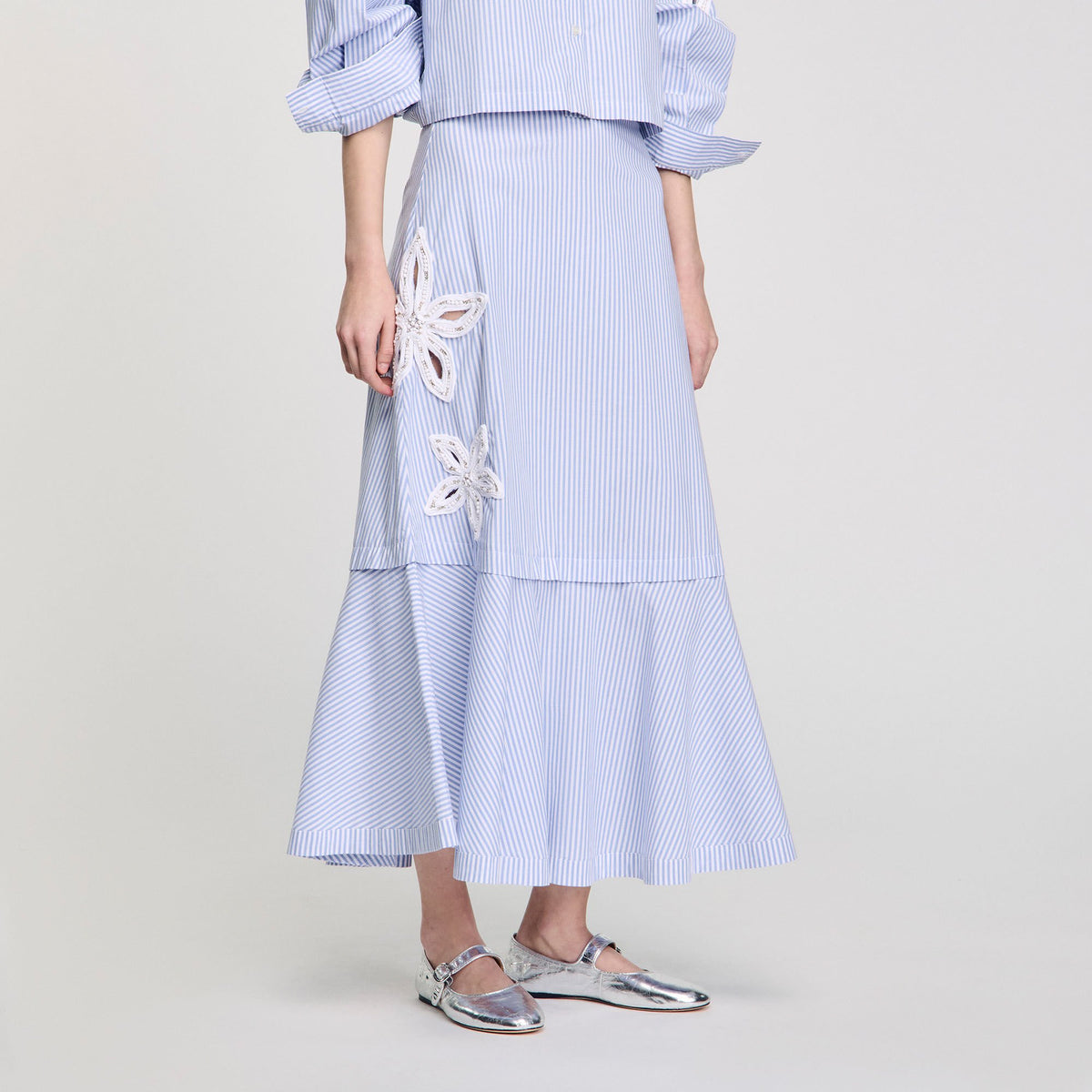 Maxi striped skirt | Sandro