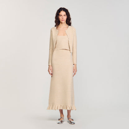 Rhinestone knit maxi skirt | Sandro