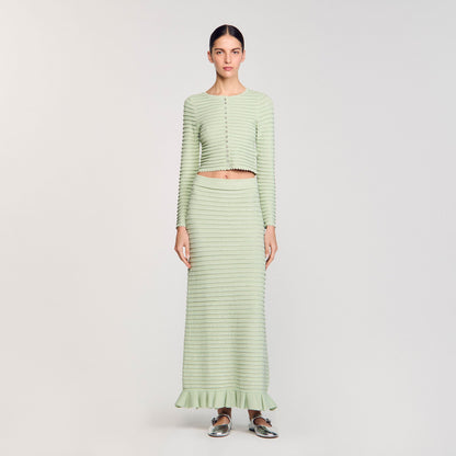 Rhinestone knit maxi skirt | Sandro