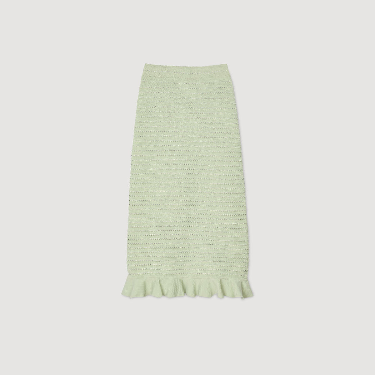 Rhinestone knit maxi skirt | Sandro