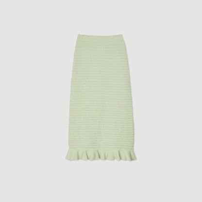 Rhinestone knit maxi skirt | Sandro