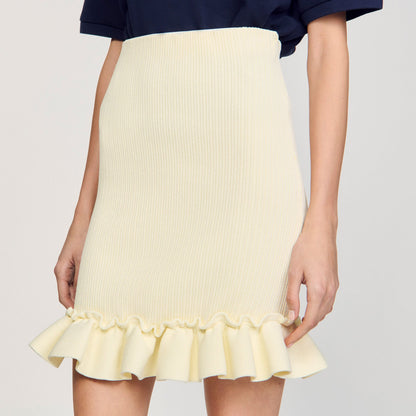 Knitted skirt with ruffle | Sandro