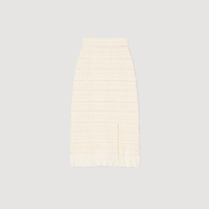 Maxi skirt with crochet detailing | Sandro