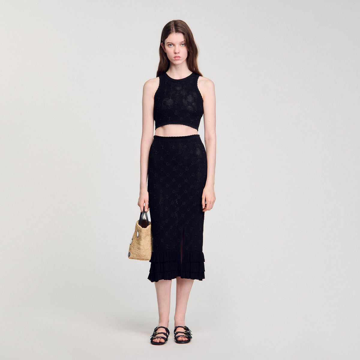Knit midi skirt | Sandro