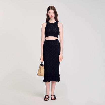Knit midi skirt | Sandro