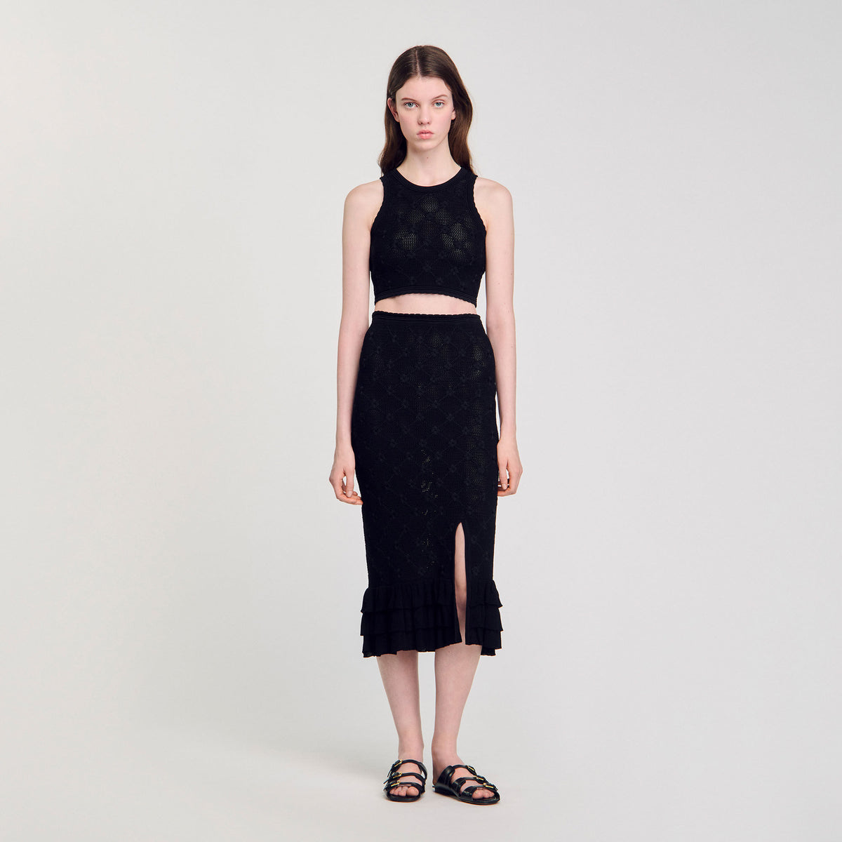 Knit midi skirt | Sandro