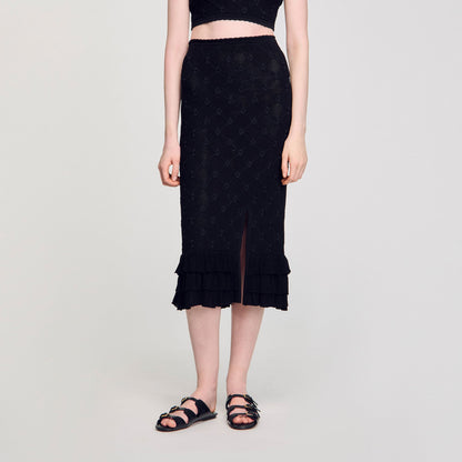 Knit midi skirt | Sandro