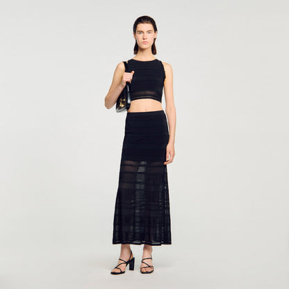 Maxi decorative knit skirt | Sandro