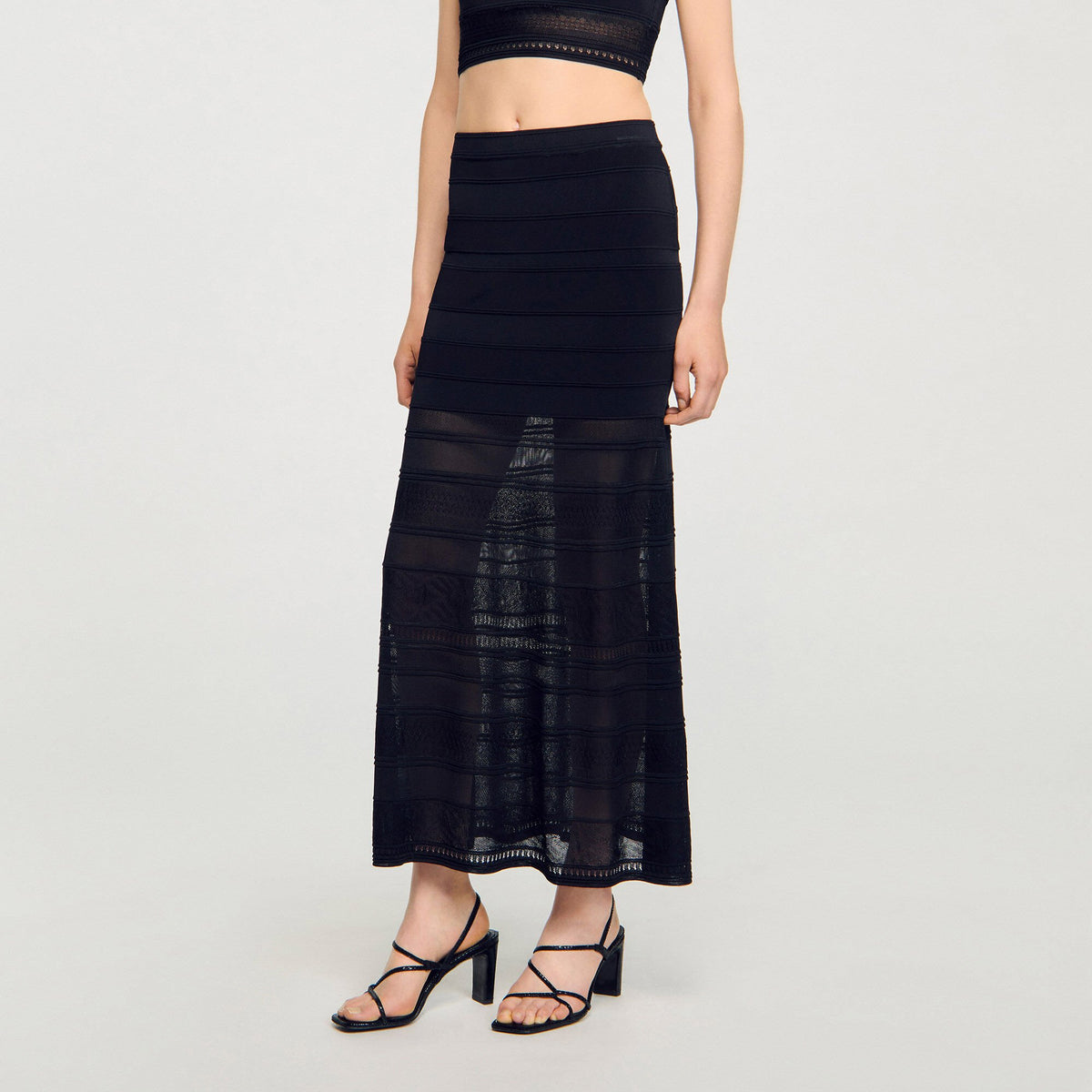 Maxi decorative knit skirt | Sandro