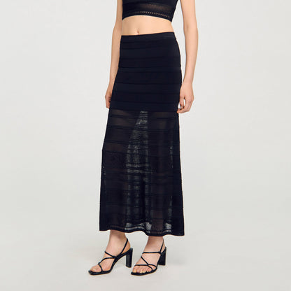 Maxi decorative knit skirt | Sandro