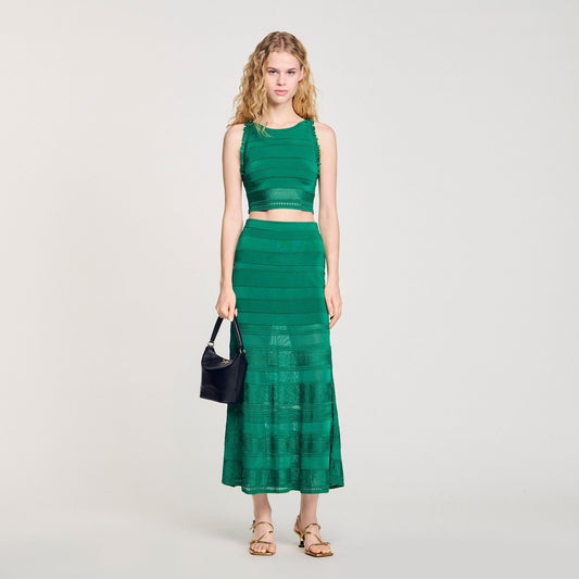 Maxi decorative knit skirt | Sandro