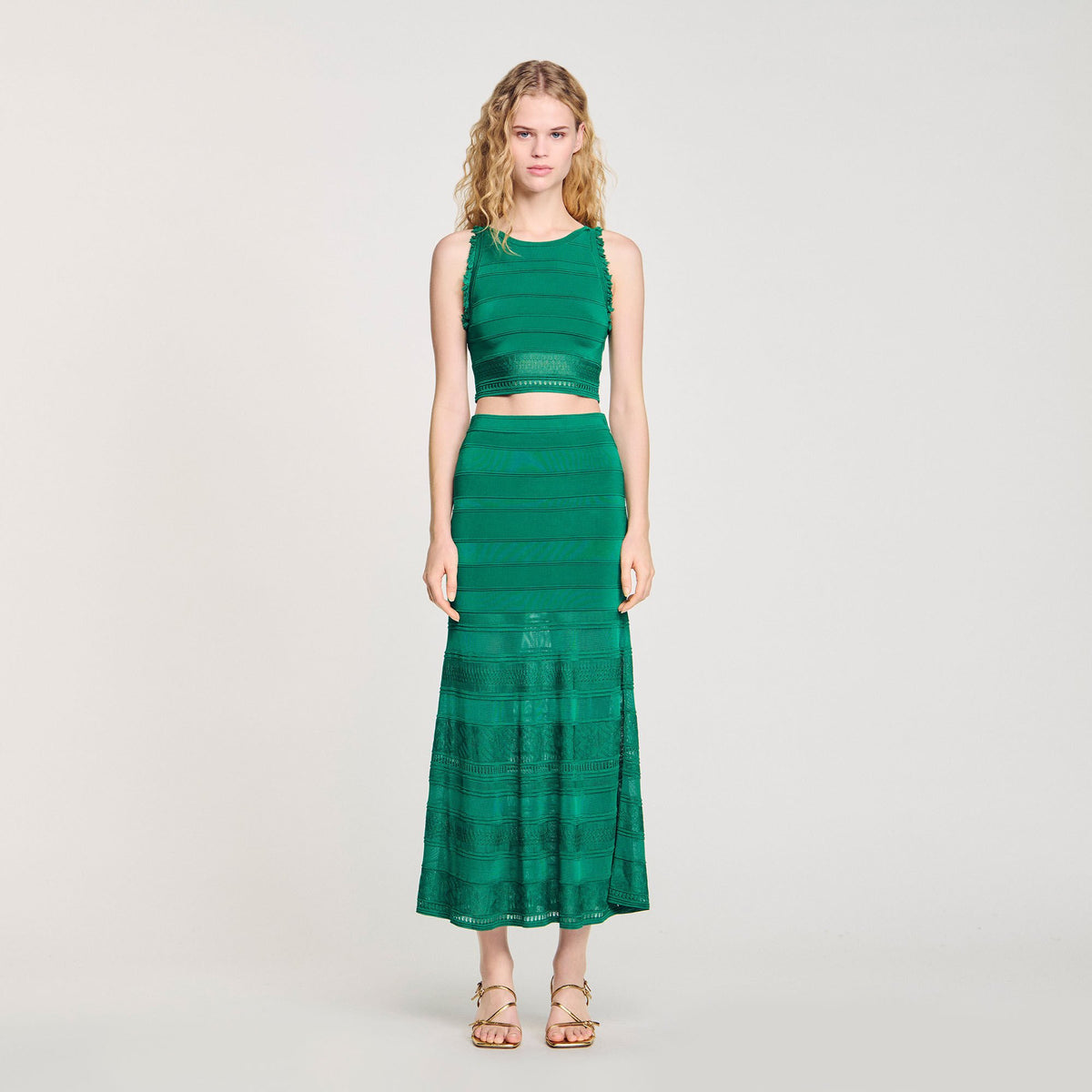 Maxi decorative knit skirt | Sandro